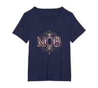 Pas Seulement la mère Mob Elegant Vintage Family Pride T-Shirt, Femme Grandes Tailles, Bleu Marine, 3X