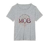 Pas Seulement la mère Mob Elegant Vintage Family Pride T-Shirt, Femme Grandes Tailles, Gris Chiné, 3X