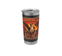 Pas si stupide maintenant, le monstre rétro Goosezilla City Attack Gobelet isotherme en acier inoxydable double paroi