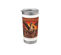 Pas si stupide maintenant, le monstre rétro Goosezilla City Attack Gobelet isotherme en acier inoxydable double paroi