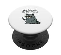 Pas sympathique, ne touchez Pas, Amateur de ratons laveurs Grincheux PopSockets PopGrip Adhésif