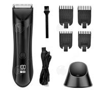 PAS Tondeuse corps 600mah IPX5 étanche LED écran 4 peignes limites et base rechargeable et brosse de nettoyage tondeuse avec