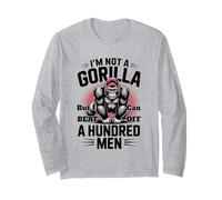 Pas Un Gorille mais Je Peux Battre 100 Hommes, Salle de Sport Amusante Manche Longue