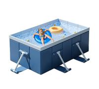 Pas une piscine non indiquée, une coquille en plastique dur en sumontable en piscine - piscine familiale PVC portable 210x150x51cm avec un matériau composite à 5 couches et I - support de soutien, 10,
