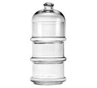 Pasabahce - 1 - Patisserie Basic Set 3 Recipients Empilables avec Dome, Verre, Transparent, 2x26 cm