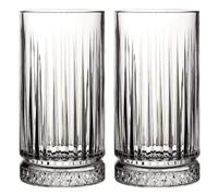 Pasabahce 520015 Lot de 2 verres à long drink, style rétro et aspect cristal, pour cocktail, jus, eau, boissons, highballs lourds, hauteur : 15 cm, volume : 445 ml