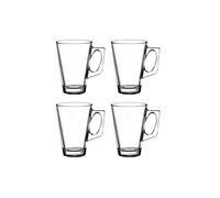 Pasabahce 55201 Lot de 4 verres à thé avec anse Vela pour thé, latte macchiato, café irlandais, punch, vin chaud, chocolat chaud