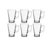 Pasabahce 55201 Lot de 6 verres à thé avec anse Vela pour thé, latte macchiato, café irlandais, punch, vin chaud, chocolat chaud, lot de 6