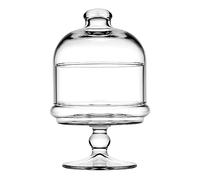Pasabahce 96878 Mini présentoir à gâteaux rond en verre avec couvercle Ø 118 mm H 185 mm Assiette de service sur pied rechargeable pour chocolats et pâtisseries