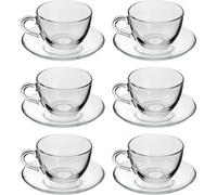 PASABAHCE 6 Tasses The Avec Plat Basic Verre 5822600