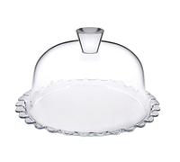 Pasabahce A&R Plat Présentoir à Pâtisserie en Verre Transparent avec Cloche en Verre