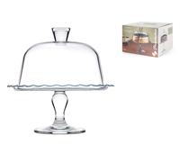 Pasabahce Alzata Petit Pâtisserie Avec Cloche 26 Cm, Verre Transparent