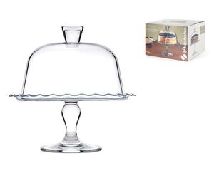 Pasabahce Alzata Petit Pâtisserie Avec Cloche 26 Cm, Verre Transparent