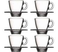 Pasabahce Aqua 12 pcs. verre à thé tasse à café 215 ml soucoupe à café verre à anse