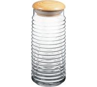 Pasabahce Babylon Boîte à provisions en verre avec couvercle en bois - 1,5 litre