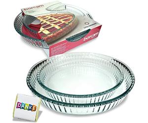 Pasabahce Borcam Plat à gratin rond en verre 2 pièces