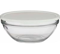 Pasabahce Chef Bol en verre rond avec couvercle blanc 23cm