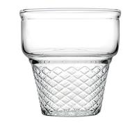 Pasabahce Cornet à Pistons Lot de 3 Bols 24 cl, en Verre, Transparent, 8,5 x 8,5 x 8,5 cm