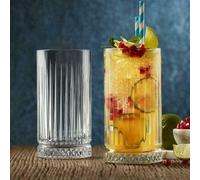Pasabahce Elysia Verre à long drink au design rétro et au look cristal 280ml 4-pièces 520125