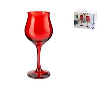 Pasabahce Ensemble Ondulé De 6 Verres À Vin Rouge, En Verre Rouge, Cl 37