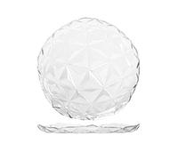 PASABAHCE Estrella Lot de 6 assiettes plates en verre, 28 cm, transparentes, design moderne et élégant, 2981801