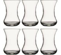 Pasabahce Ince Belli Verres à thé, Bicchiere Amari 6 pièces 125 cc, solides et décoratifs Verres à thé turcs