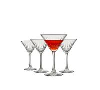 Pasabahce Lot de 4 verres vintage Martini, verres à cocktail 212,6 g, verres vintage avec tige coupé, élégants verres à cocktail, parfaits pour les fêtes, les cadeaux, la pendaison de crémaillère