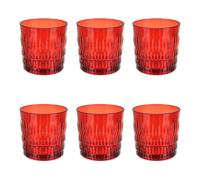 Pasabahce Lot de 6 verres à eau rouge en verre Rain