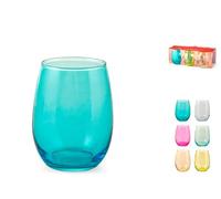 Pasabahce Lot de 6 verres Amber en verre coloré doux 35 cl - Couleurs douces, lavables au lave-vaisselle, idéales pour un usage quotidien