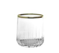 Pasabahce Nova 420154 Lot de 4 verres à bord doré Verre à eau Verre à jus de fruits Transparent