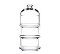 Pasabahce Patisserie Basic Set 3 Récipients Empilables avec Dôme, Verre, Transparent, 12x26 cm