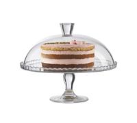 Pasabahce Présentoir à gâteaux et tartes en verre sur pied, Blanc, taille unique