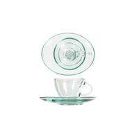Pasabahce Set 4 tazze caff Con Piatto penguen vetro cl 10