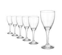 PASABAHCE Set de 6 verres à vin blanc en verre transparent Twist décor de table