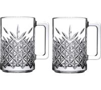 Pasabahce Timeless 55472 Lot de 2 tasses à café et à thé avec anse en verre 315 ml