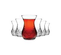 Pasabahce Timeless Lot de 6 verres à thé turcs 155 ml (ensemble pour 6 personnes), 6 verres à thé turc, tasses à thé, Cay Bardagi Seti (6 personnes)