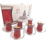 Pasabahce Usküdar turc Ensemble de verres à thé et soucoupes - 6 VERRES 6 soucoupes