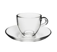 HOME 6 Tasses Café' Avec Plat Basic Verre 5822500