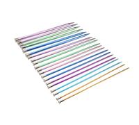 Pasamer Aiguilles à Tricoter en métal colorées de 25 cm Ensemble d'aiguilles à Tricoter à Point Unique Ultra-léger pour Les projets de Tricot de Bricolage