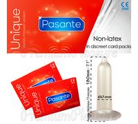 Pasante Unique World le Plus Fin Condoms sans Latex Évasé Base Ultra Super Mince