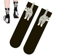 Pasbuteiy Chaussettes Chat Mignonne Avec Des Boules, Chaussettes Pour Amoureuses Des Chats, Chaussette Respirantes Pour Fille, Petite Amie, Épouse Ou Sœur