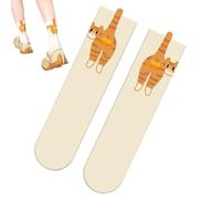 Pasbuteiy Chaussettes Chat Mignonne Avec Des Boules, Chaussettes Pour Amoureuses Des Chats, Chaussette Respirantes Pour Fille, Petite Amie, Épouse Ou Sœur