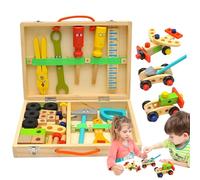 Pasbuteiy Outils pour | Jouets de Construction en Bois pour Jeu d'Imitation | Ensemble d'Outils Jouet pour,pour Usage Domestique Scolaire Salle de Classe Garderie Fête d'anniversaire Garçons Âges