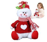 Pasbuteiy Peluche De Bonhomme De Neige | Décoration De Noël Assise,Jouet D'Ornement De Bonhomme De Neige | pour Maison, Bureau, Vacances, Intérieur, Étagère, Hiver, Fenêtre, Cheminée, Manteau