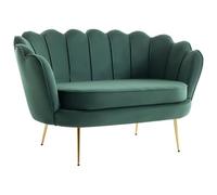 Canapé 2 places coquillage en velours vert sapin DANDELION de Pascal Morabito