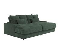 PASCAL MORABITO - Canapé 3 Places Confort Assise Profonde en Velours côtelé Grosses côtes Vert Sapin CALAZO de