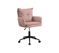 PASCAL MORABITO - Chaise de Bureau - Velours côtelé - Rose et Noir - Hauteur réglable - BATARU de