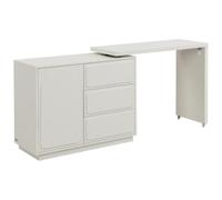 PASCAL MORABITO-Coiffeuse avec Angle pivotant - 3 tiroirs et 1 Porte - MDF - Beige - VELANTO de