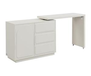 PASCAL MORABITO - Coiffeuse avec Angle pivotant - 3 tiroirs et 1 Porte - MDF - Beige - VELANTO de