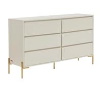 PASCAL MORABITO-Commode 6 tiroirs - MDF et métal - Beige et doré - KORASA de